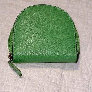 Rowallan Green Pebble Leather Double Zip Pouch BNNT